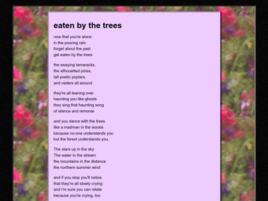 poems/trees screenshot