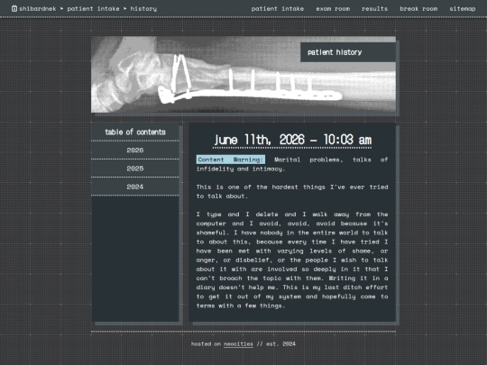 history screenshot