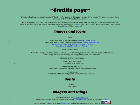 creditspage screenshot