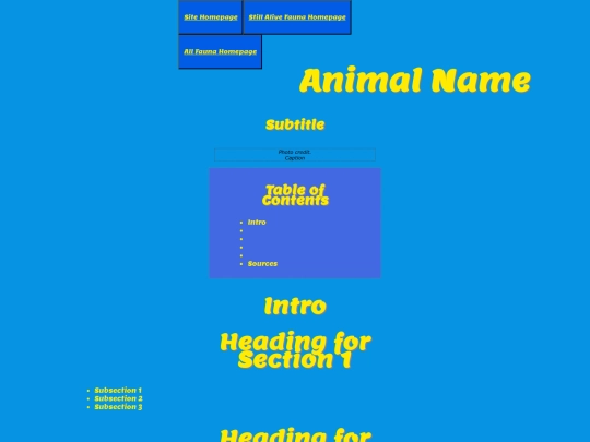 fauna/animals_page_template screenshot