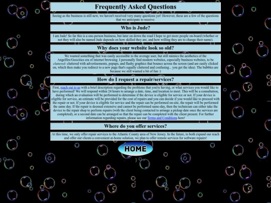 FAQ screenshot
