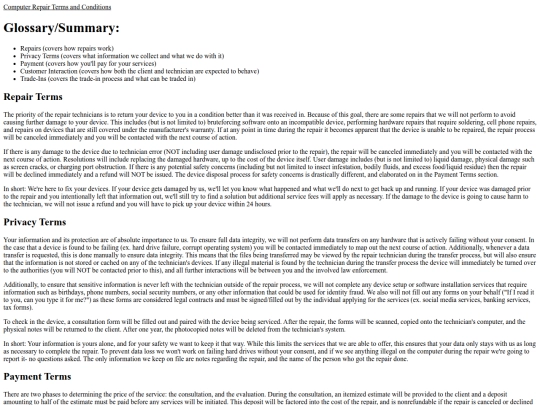 repair-terms-agreement screenshot