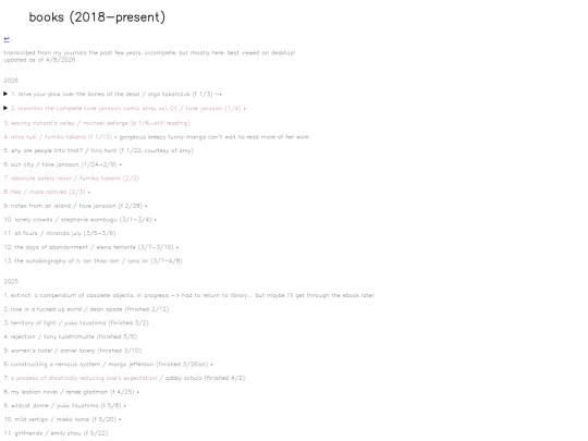 readinglist screenshot