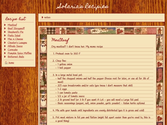 recipes screenshot