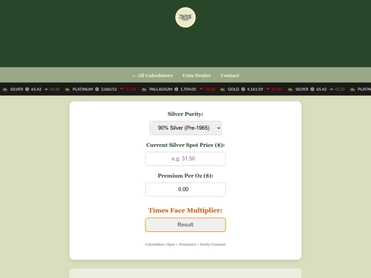 junk-silver-calculator-face-value screenshot