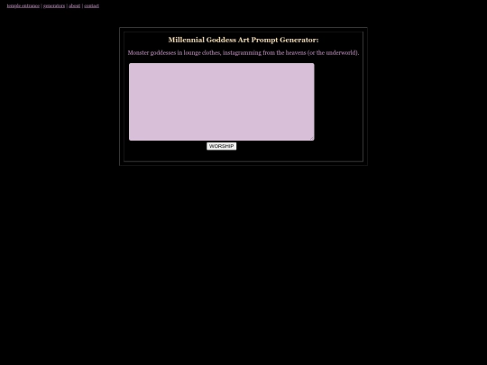 gens/millennial_goddess_generator screenshot