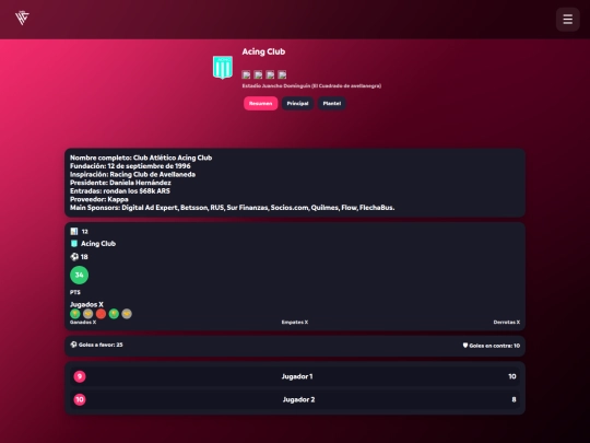 equipos/acingclub screenshot