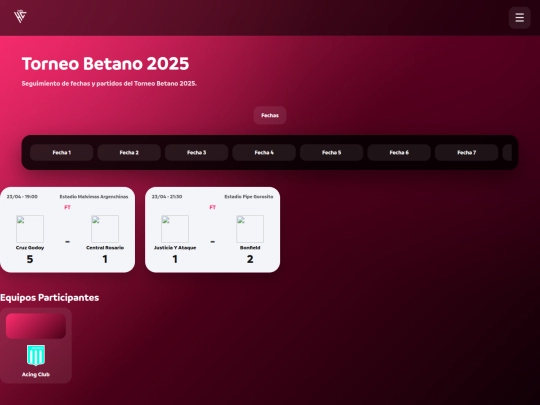 torneos/2025 screenshot