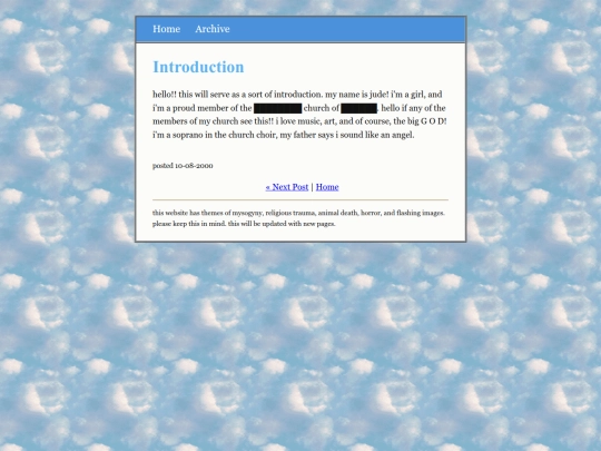 posts/10-08-2000-Introduction screenshot