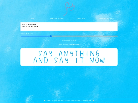 films/sandy/sandy-font screenshot