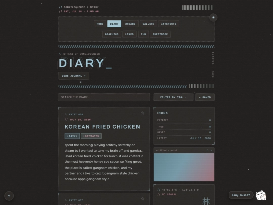 diary screenshot
