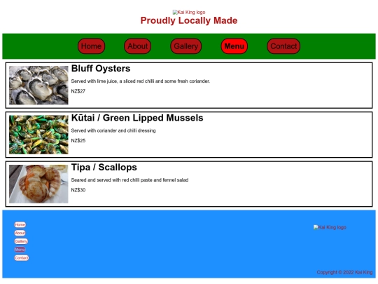 menu screenshot