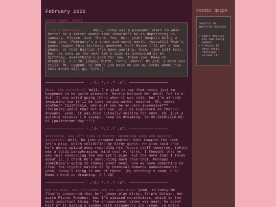 posts/February2020entries screenshot