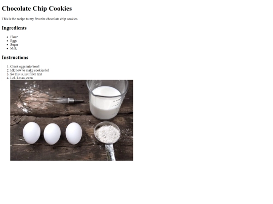 Recipe screenshot