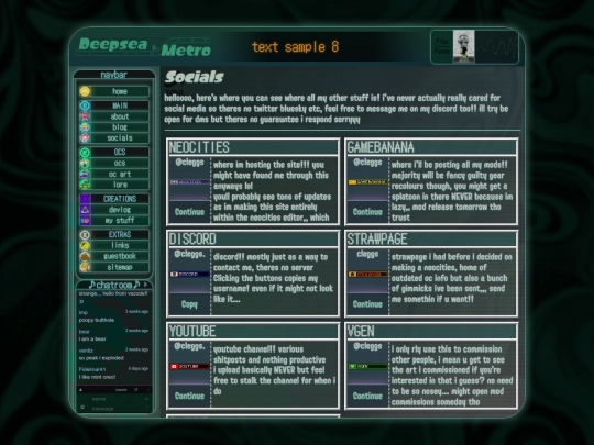 socials screenshot