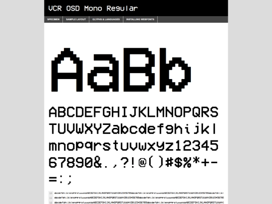 font/vcr_osd_mono_1.001-demo screenshot