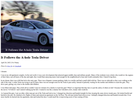 Webpages/journal_entries/dream_journal/2025/20250420_It_Follows_the_A-hole_Tesla_Driver screenshot