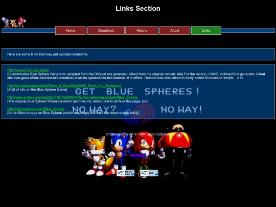 links screenshot