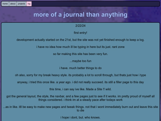 log screenshot