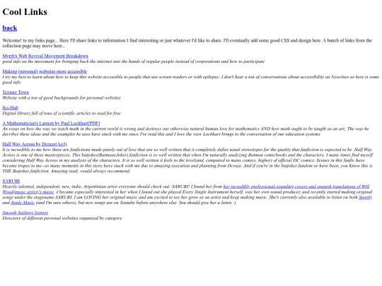 links screenshot