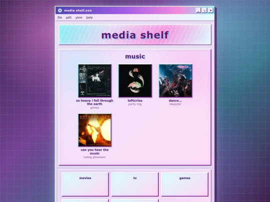 mediashelf screenshot