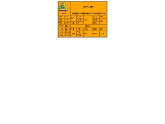 Horario screenshot