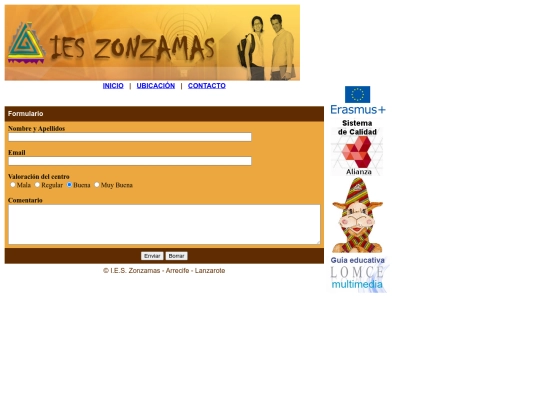 Pagina Zonzamas/contacto screenshot