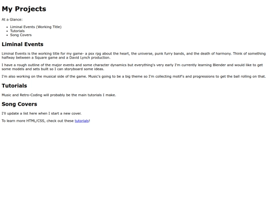 Projects screenshot