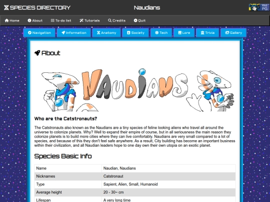 Species Directory/Naudians screenshot
