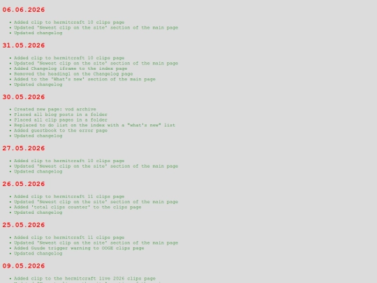 changelog screenshot