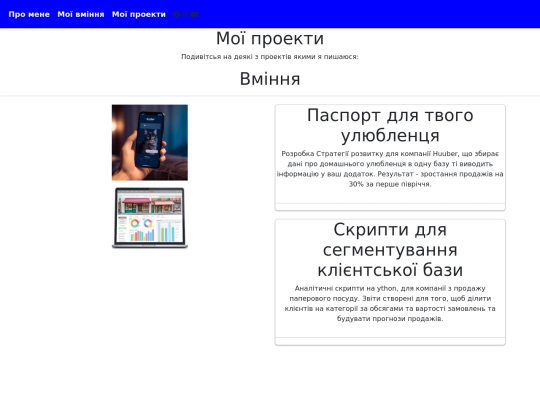 About me/project screenshot