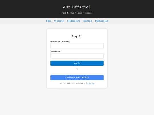 login screenshot