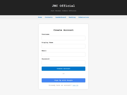 signup screenshot