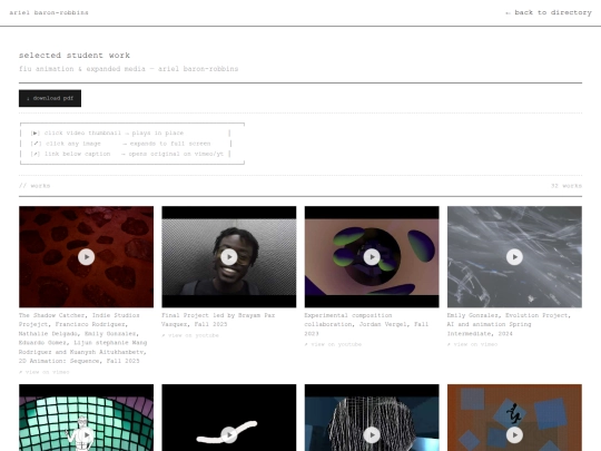 FIU_Animation_/student_work screenshot