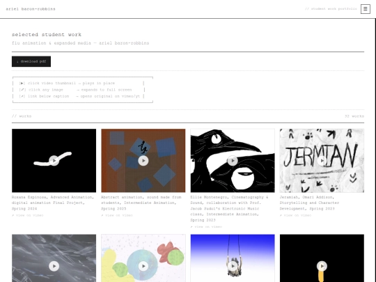 FIU_Drawing_IMAGES/studentportfolio screenshot