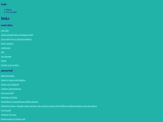 links screenshot