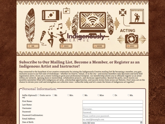 IndigenouslyCreative/ic-html/subscribe screenshot