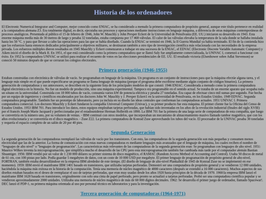 páginas/Generaciones de ordenadores screenshot