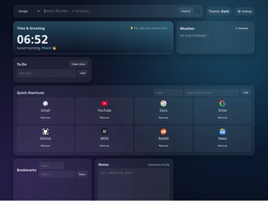 dashboard screenshot