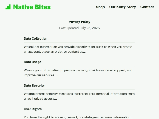 Privacypolicy screenshot