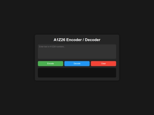 cipher/a1z26 screenshot
