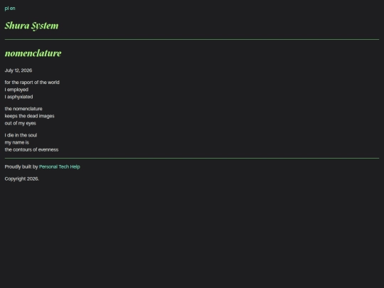 poems/nomenclature screenshot