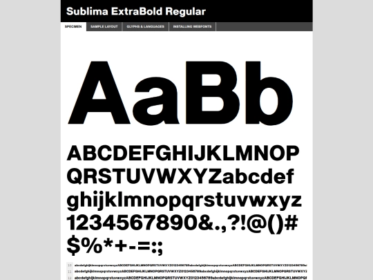 fonts/sublima-extrabold-demo screenshot
