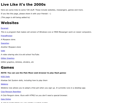 links screenshot