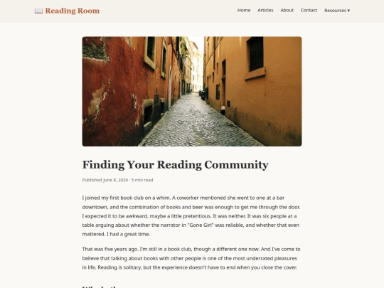 article-reading-community screenshot