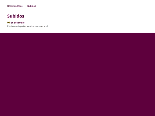 app musica/subidos screenshot