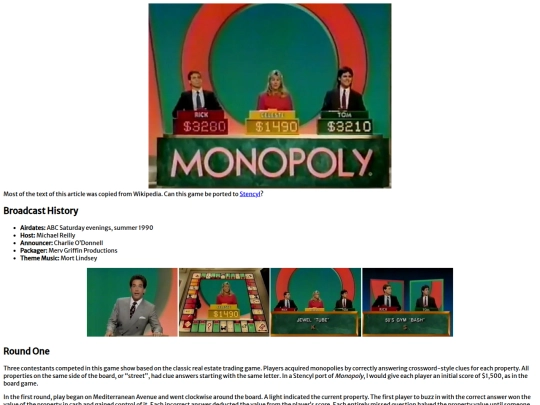 gameshow/Monopoly screenshot