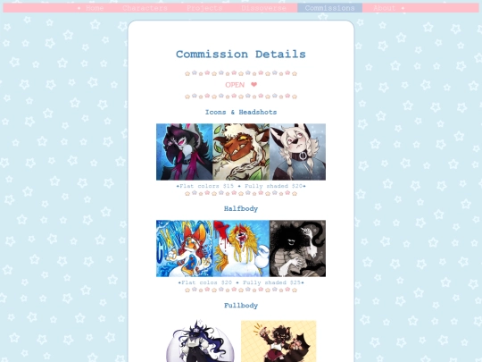 commissions screenshot