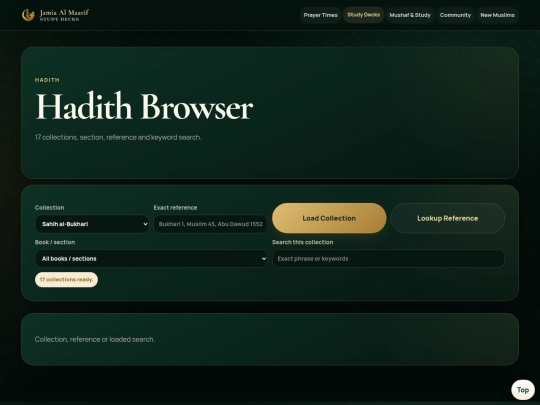 hadith-browser screenshot