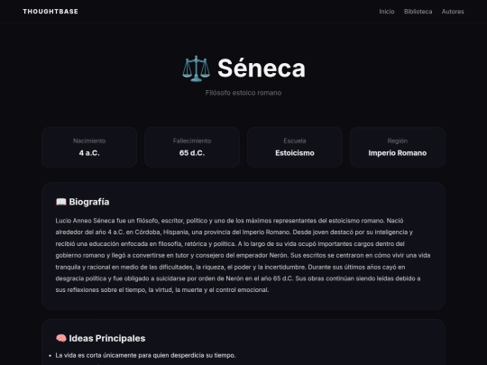authors/seneca screenshot